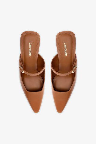 Ines Mule In Caramel Leather