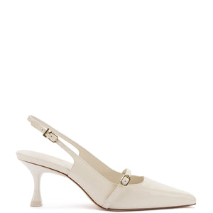 Ines Pump In Ivory Leather - Larroude