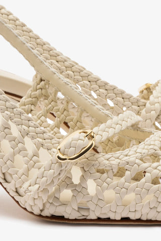 Ines Macrame Pump In Ivory Leather