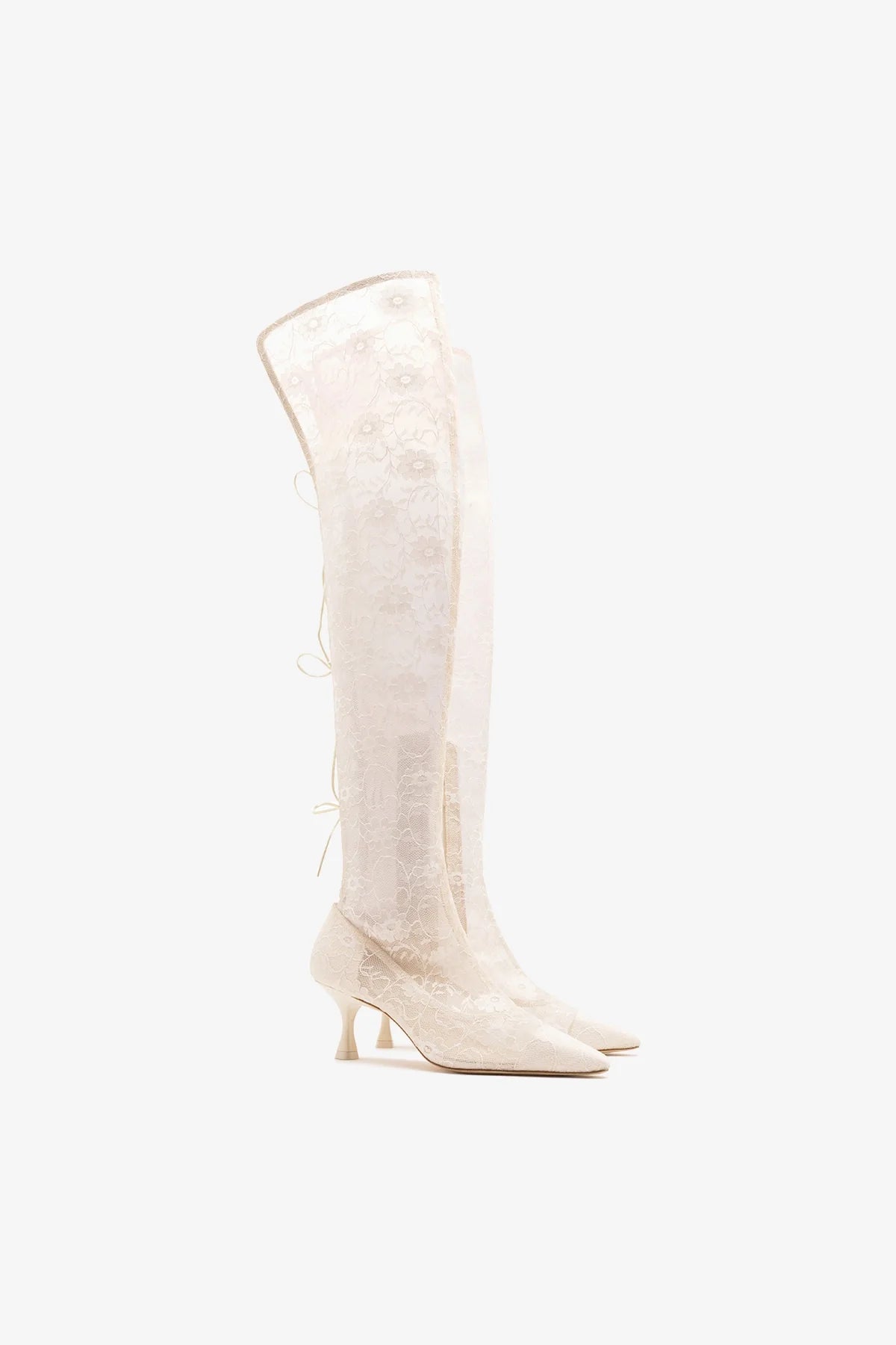 white lace dress boots How to Wear White Lace in Winter