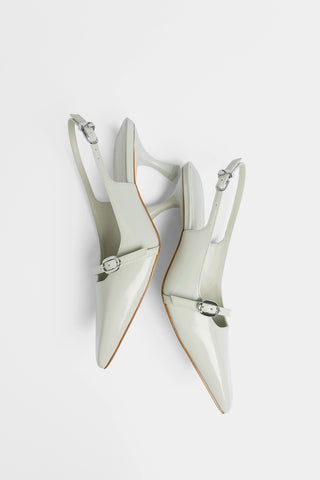 Ines Pump Gray Leather Pump Larroudé