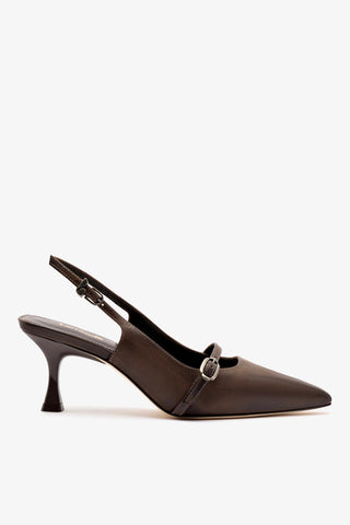 Ines Pump In Brown Shadow Leather