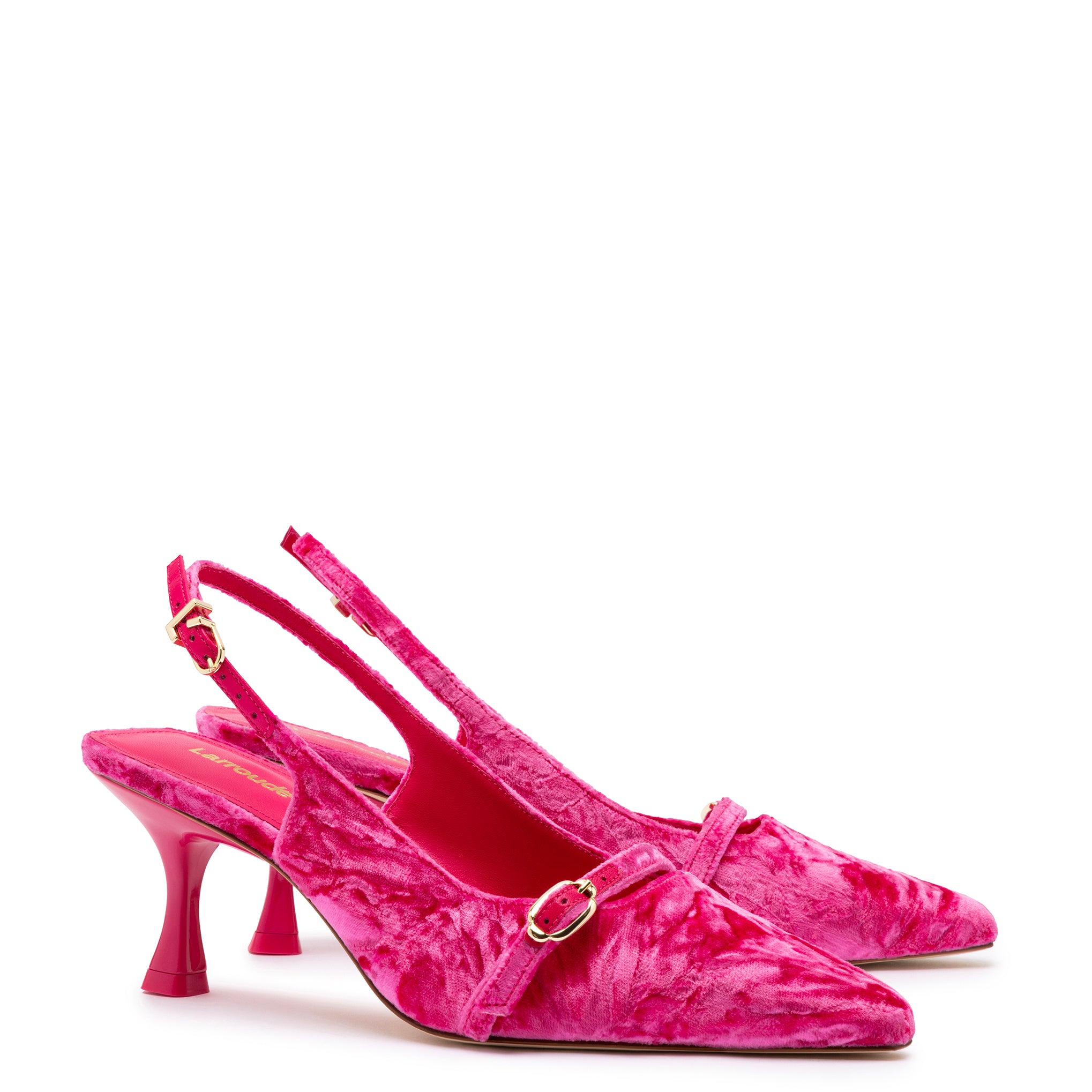 Zapatos de salón Inés en terciopelo rosa