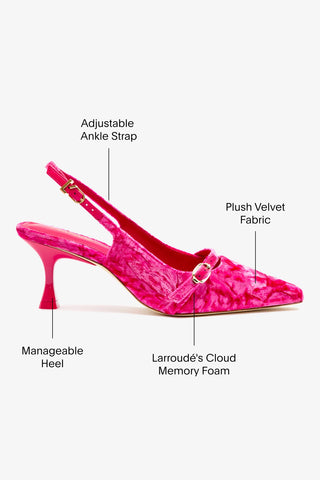 Zapatos de salón Inés en terciopelo rosa