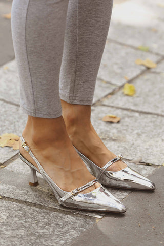 Ines Pump In Silver Specchio Pump Larroudé