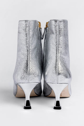 Ines Boot Silver Leather Boot Larroudé