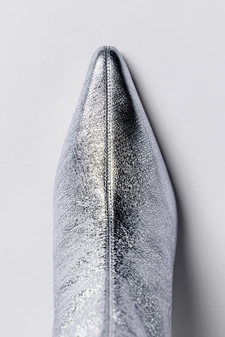 Ines Boot Silver Leather Boot Larroudé