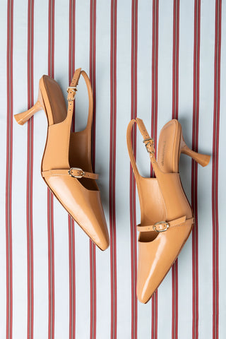 Ines Pump In Tan Leather Pump Larroudé