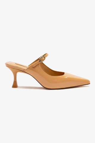 Ines Mule In Tan Patent Leather