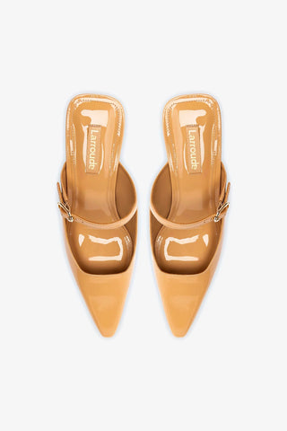 Ines Mule In Tan Patent Leather