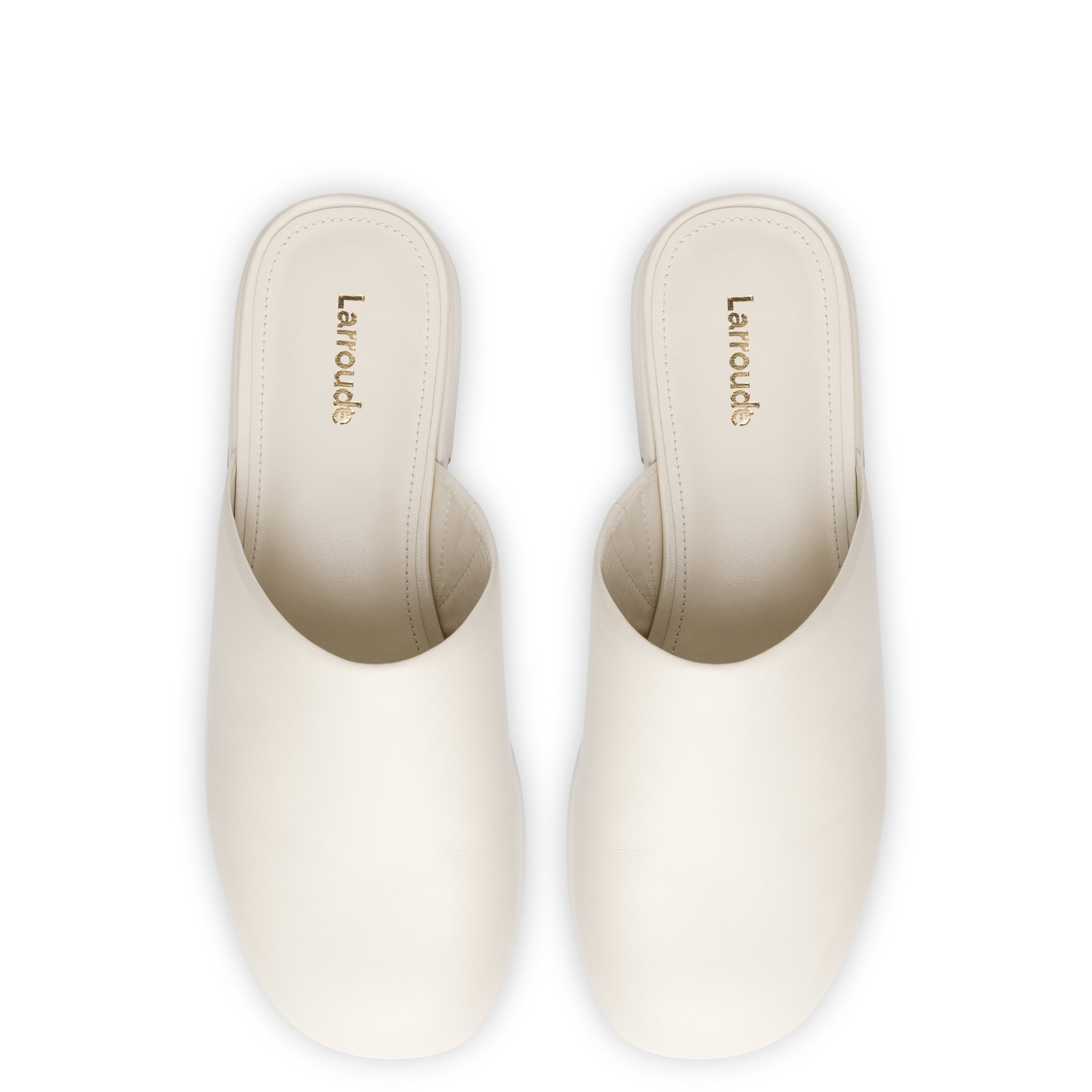 Miso Flatform Clog In Ivory Leather - Larroude