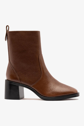 Mini Ricky Boot Burnt Umber Leather Boot Larroudé