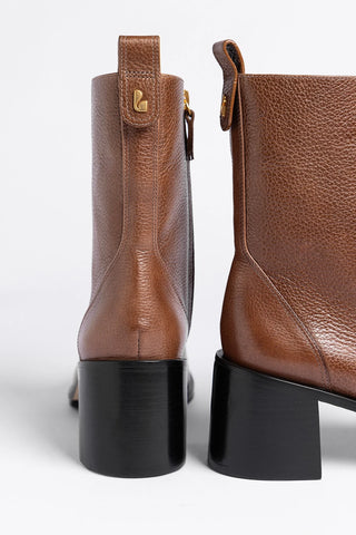 Mini Ricky Boot Burnt Umber Leather Boot Larroudé