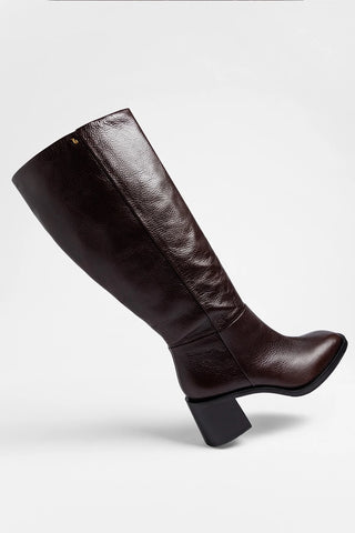 Ricky Wide Boot Brown Leather Boot Larroudé