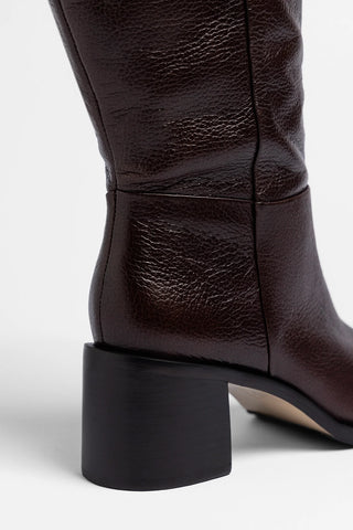 Ricky Wide Boot Brown Leather Boot Larroudé