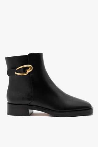 Anne Verona Low Boot Black Leather Boot Larroudé
