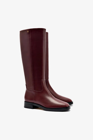 Anne Boot In Burgundy Leather