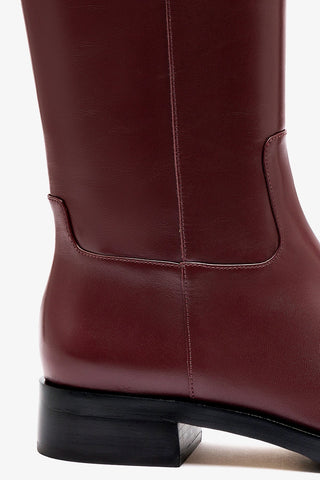 Anne Boot In Burgundy Leather