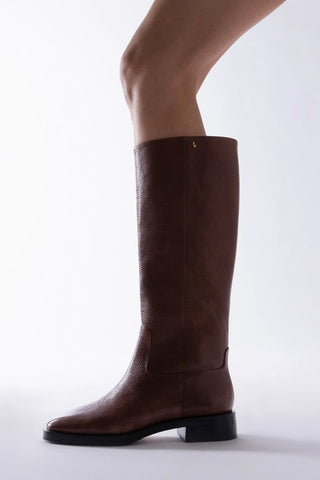 Anne Boot Burnt Umber Leather Boot Larroudé