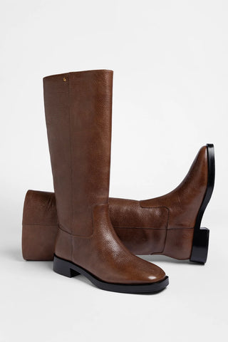 Anne Boot Burnt Umber Leather Boot Larroudé