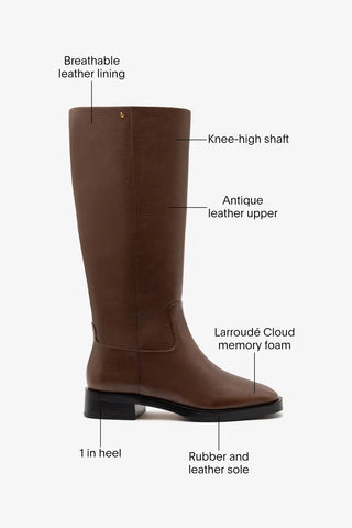 Anne Boot Burnt Umber Leather Boot Larroudé