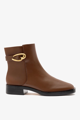Anne Verona Low Boot Burnt Umber Leather Boot Larroudé