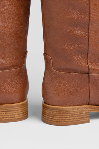 Anne Boot Caramel Leather Boot Larroudé