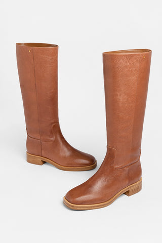 Anne Boot Caramel Leather Boot Larroudé
