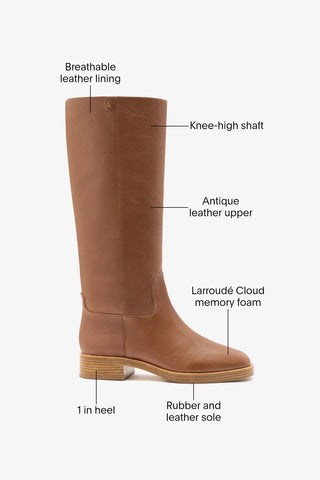 Anne Boot Caramel Leather Boot Larroudé