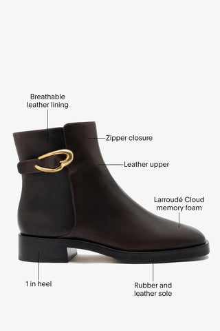 Anne Verona Low Boot Brown Leather Boot Larroudé