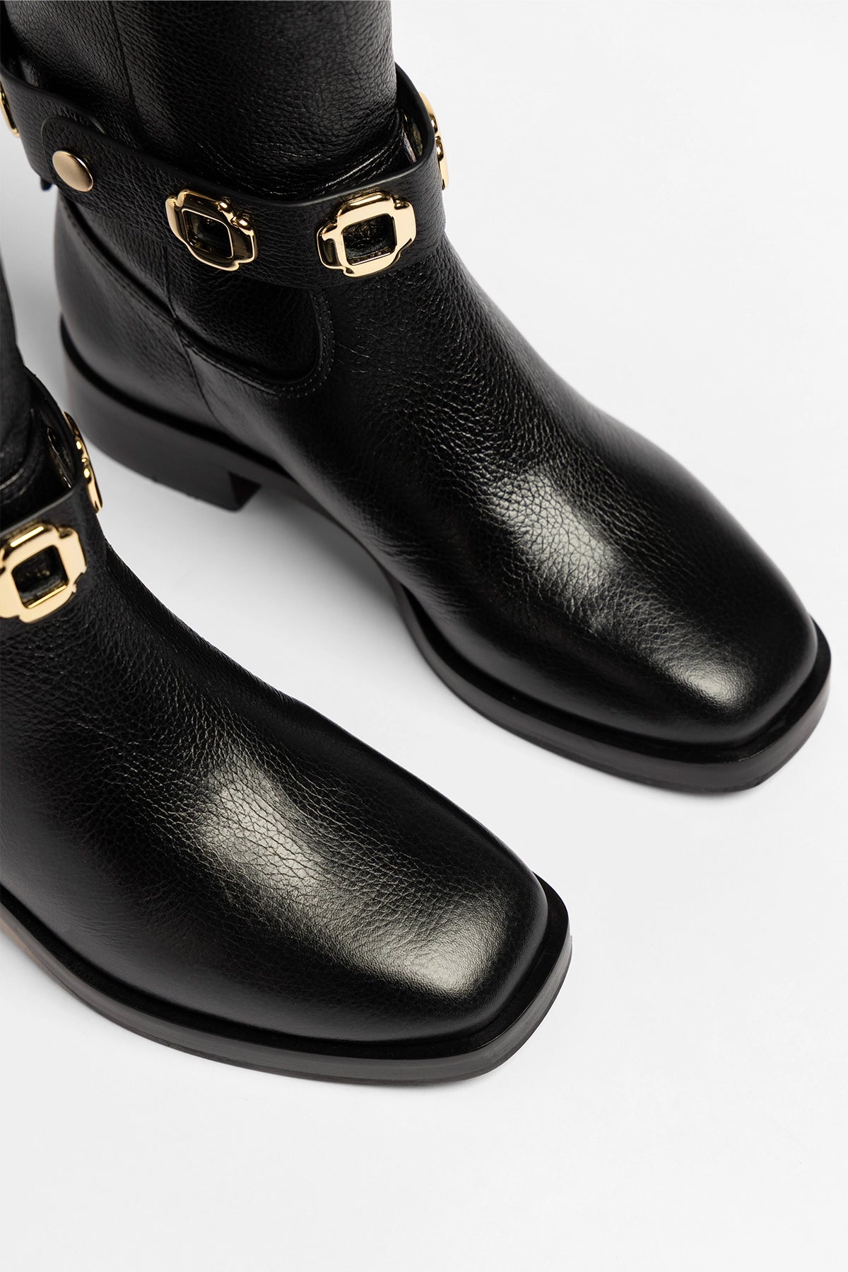 Milan Flat Boot In Black Leather