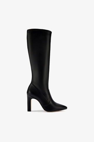 Christy Boot In Black Vegan Stretch Leather