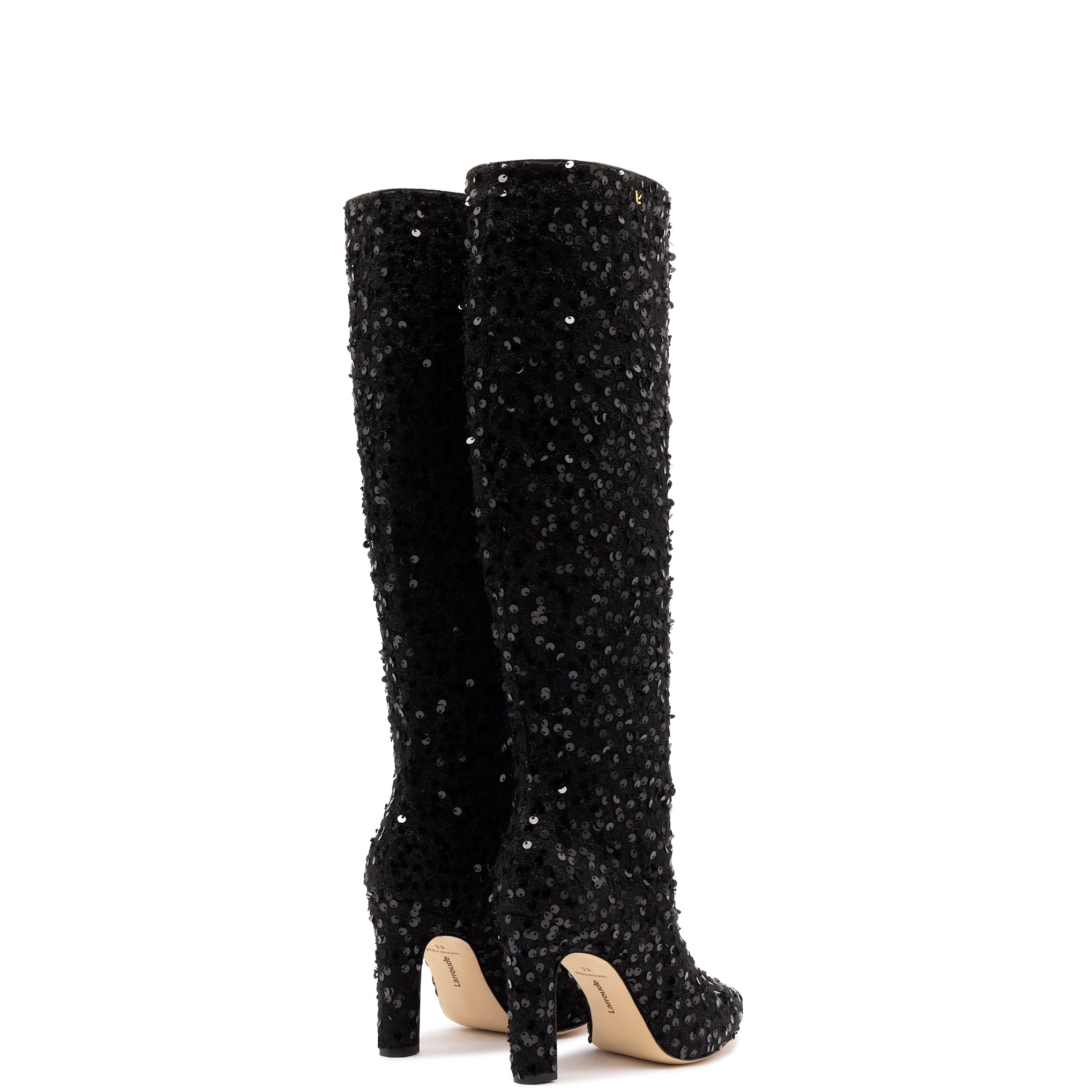 Cindy Hi Boot In Black Sequins