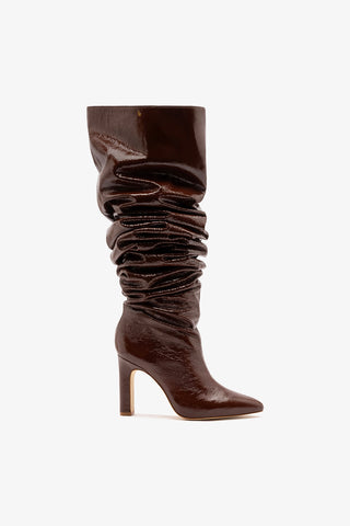 Cindy Slouch Boot Oak Patent Leather Boot Larroudé