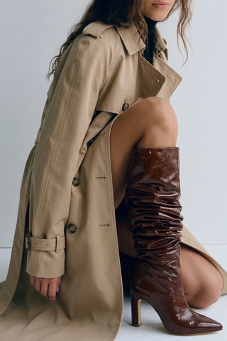 Cindy Slouch Boot Oak Patent Leather Boot Larroudé