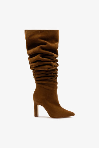 Cindy Slouch Boot Russet Suede Boot Larroudé