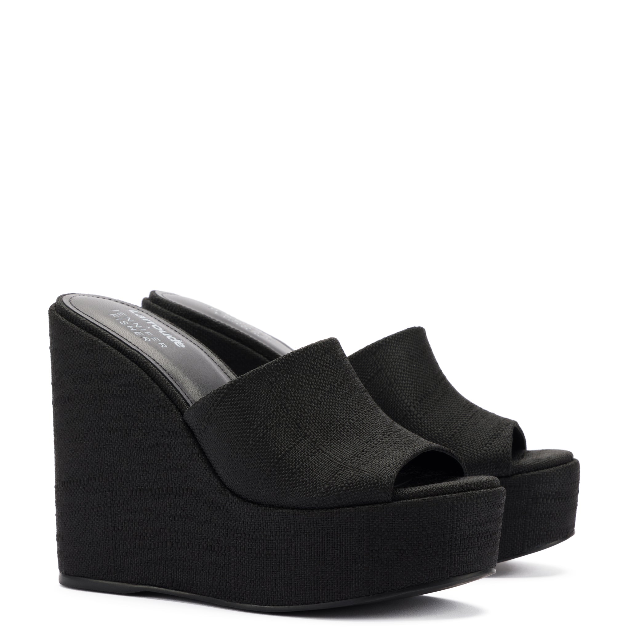 Black wedge clearance mule sandals