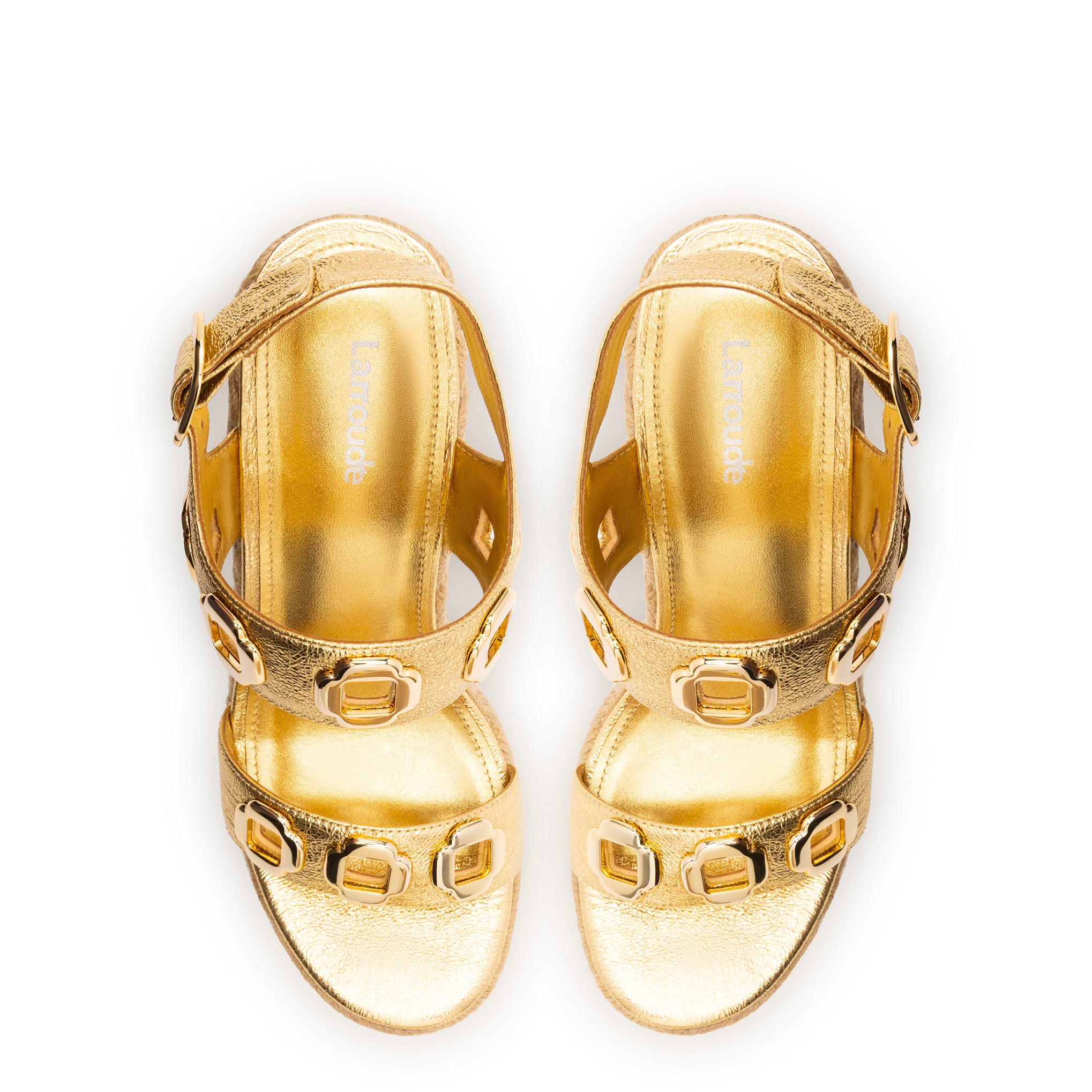 Milan Espadrille In Gold Metallic Leather