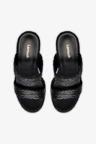 Pamela Wedge In Black Raffia