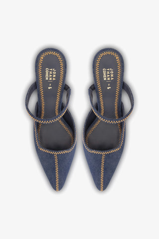 Jonathan Cohen by L.: Zig Zag Pump Blue Denim Pump Larroudé x Jonathan Cohen
