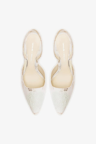 Larroudé x Markarian: Pump Ivory Brocade Pump Larroudé x Markarian