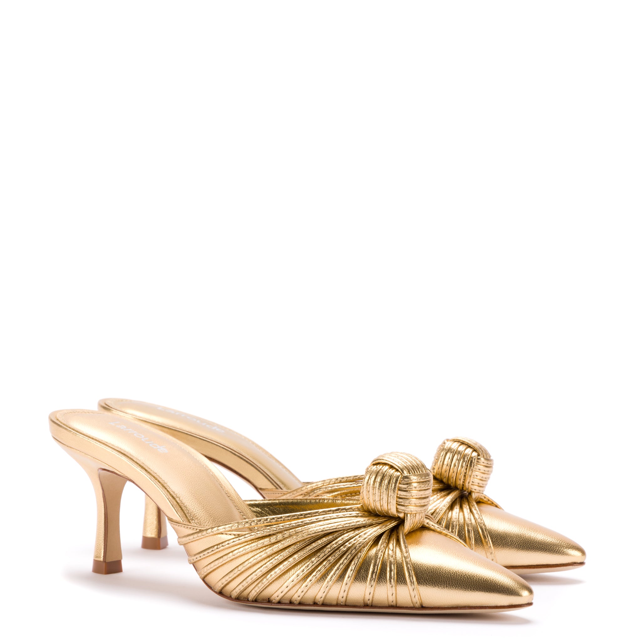 Gold mini cheap heels