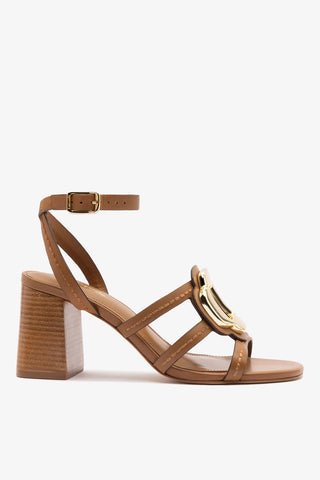 Margherita Block Sandal Caramel Leather Sandal Larroudé