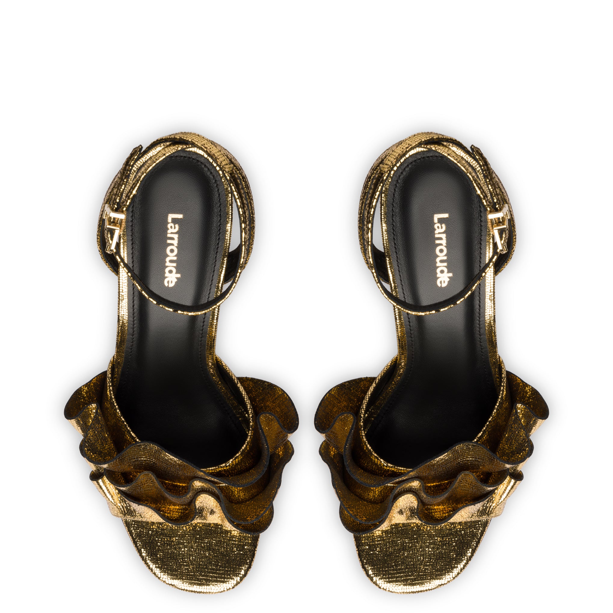 Gold 2025 ruffle sandals