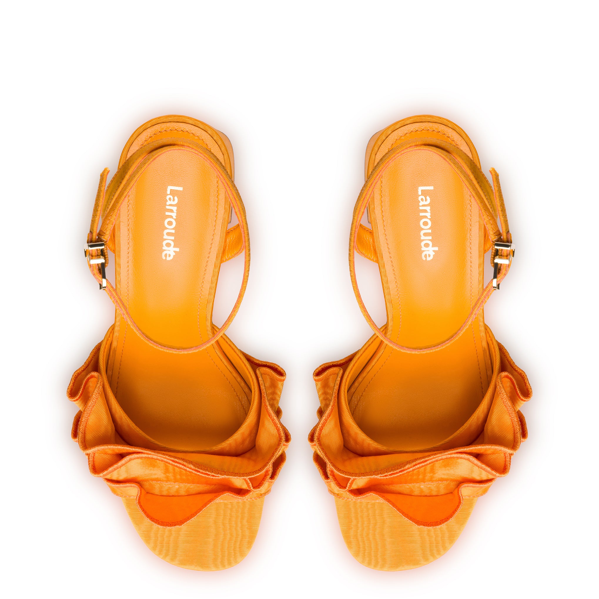 Selena Ruffle Sandal In Mango Fabric