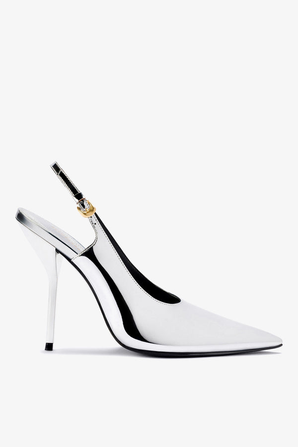 Larroudé x Altuzarra Pump In Silver Specchio - Heels - Larroudé
