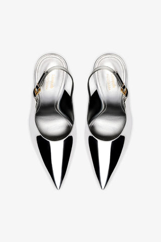 Larroudé x Altuzarra Pump In Silver Specchio