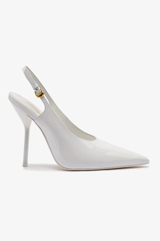 Larroudé x Altuzarra Pump In White Patent Leather