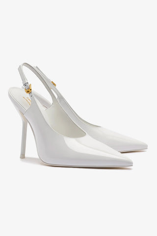 Larroudé x Altuzarra Pump In White Patent Leather