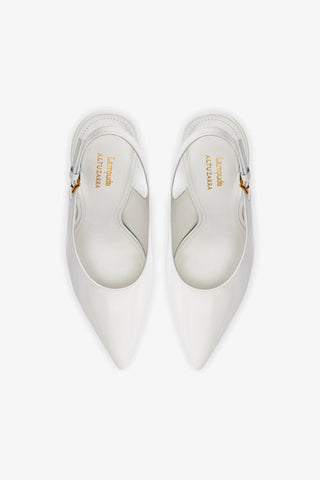 Larroudé x Altuzarra Pump In White Patent Leather